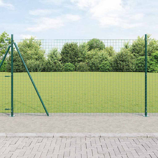 Vidaxl hecke met palen groen 1.6 x 10 m staal