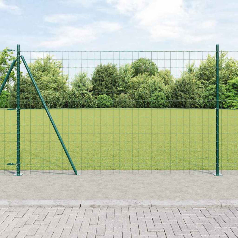 Load image into Gallery viewer, Vidaxl hek met paal groen 1,5 x 10 m staal en pvc

