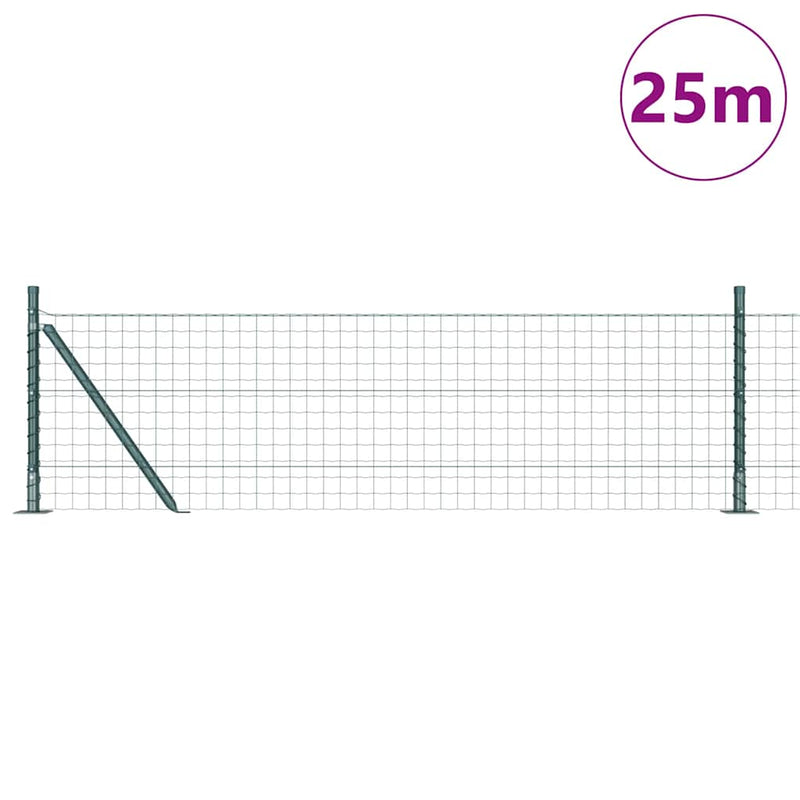 Load image into Gallery viewer, Vidaxl hek met paal groen 0,4 x 25 m staal en pvc

