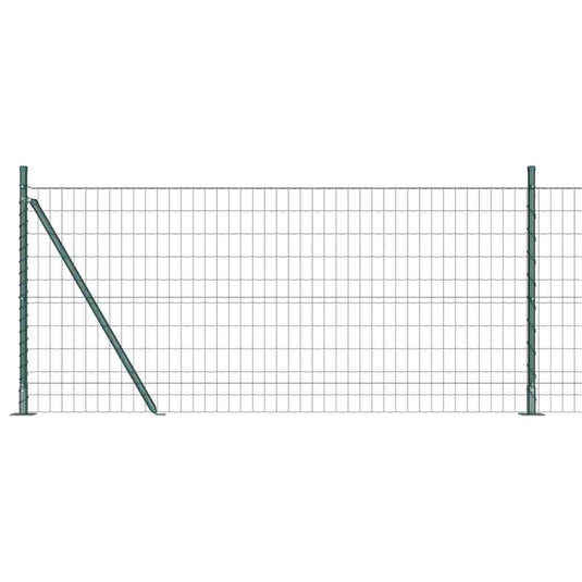 Vidaxl hek met paal groen 0,8 x 25 m staal en pvc