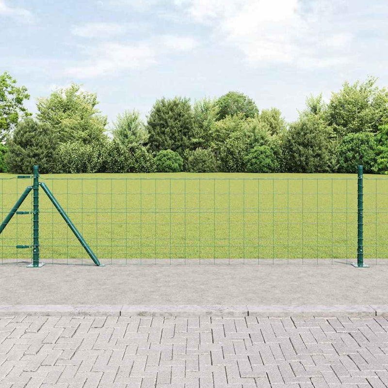 Load image into Gallery viewer, Vidaxl hek met paal groen 0,4 x 25 m staal en pvc
