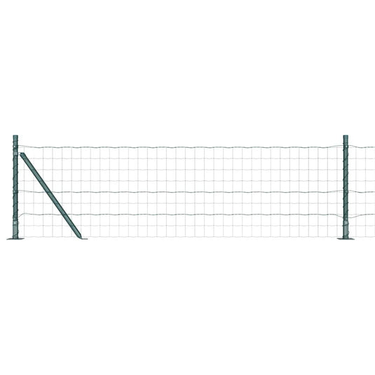 Vidaxl hek met paal groen 0,6 x 10 m staal en pvc