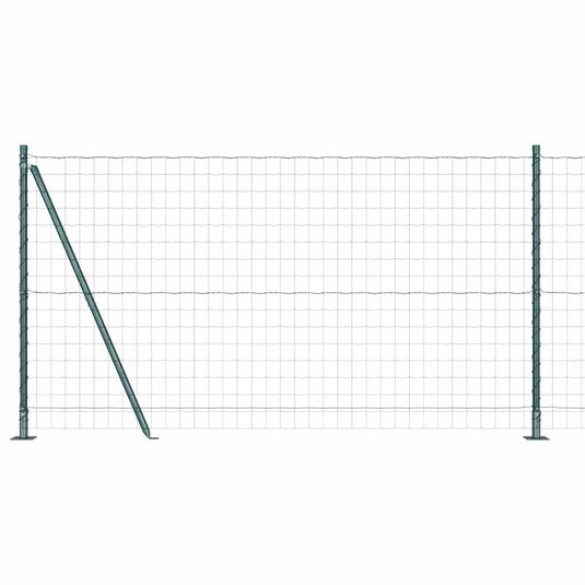 Vidaxl hek met paal groen 1,2 x 10 m staal