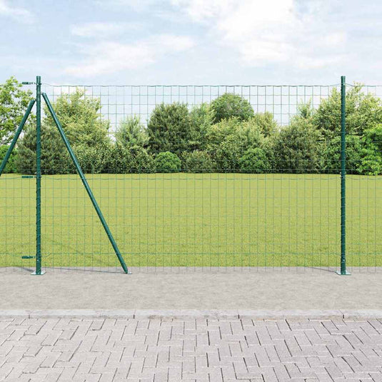 Vidaxl hek met paal groen 1,6 x 10 m staal en pvc