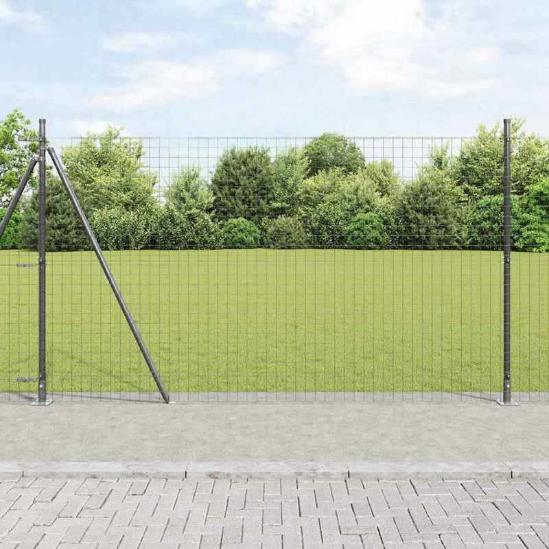 Load image into Gallery viewer, Vidaxl hek met paal grijs 1,5 x 10 m staal en pvc

