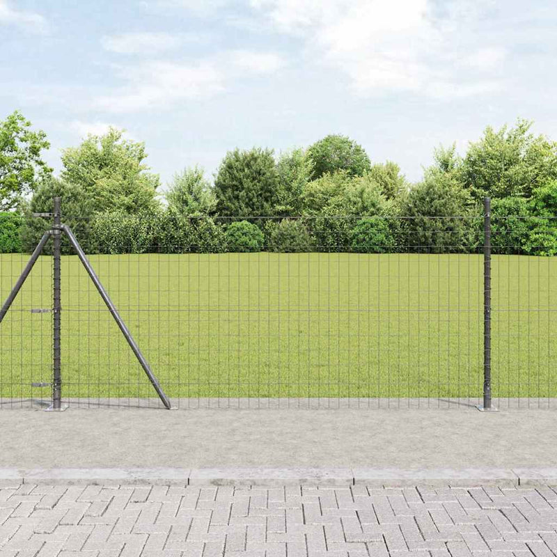 Afbeelding laden in galerijviewer, Vidaxl hek met paal grijs 0,8 x 10 m staal en pvc

