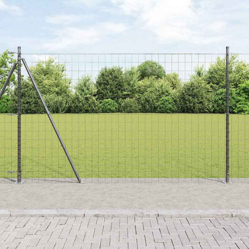 Load image into Gallery viewer, Vidaxl hek met paal grijs 1,4 x 10 m staal en pvc
