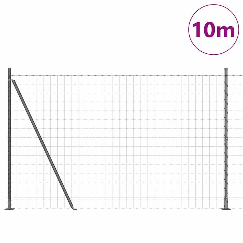 Load image into Gallery viewer, Vidaxl hek met paal grijs 1,4 x 10 m staal en pvc
