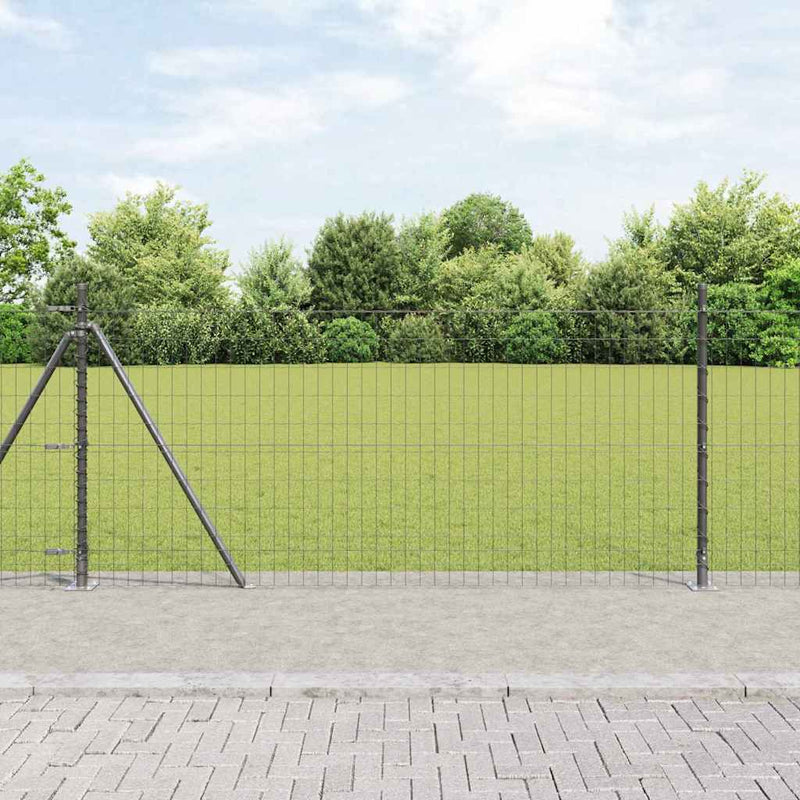 Load image into Gallery viewer, Vidaxl hek met paal grijs 0,8 x 25 m staal en pvc
