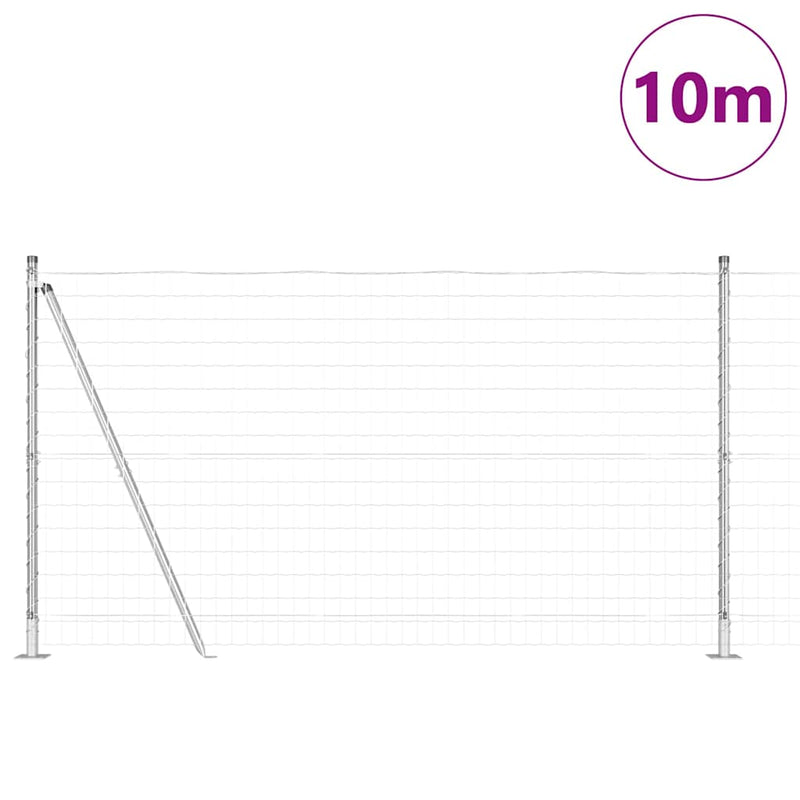 Load image into Gallery viewer, Vidaxl hek met paal zilver 1,2 x 10 m staal
