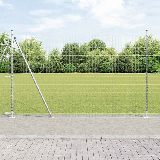Vidaxl hek met paal zilver 1,5 x 10 m staal