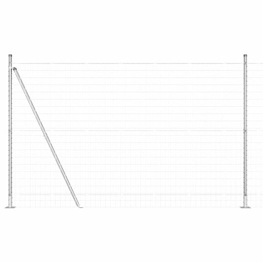 Vidaxl hek met paal zilver 1,6 x 10 m staal