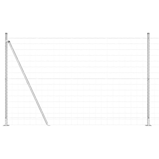 Vidaxl hek met paal zilver 1,5 x 10 m staal