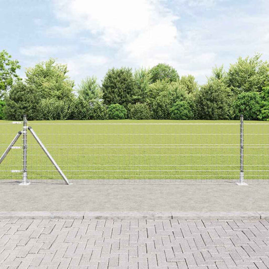 Vidaxl hek met paal zilver 0,4 x 25 m staal
