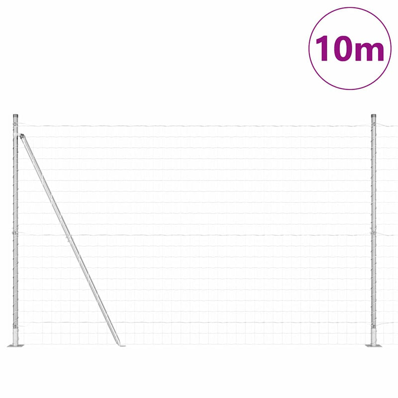 Load image into Gallery viewer, Vidaxl hek met paal zilver 1,4 x 10 m staal
