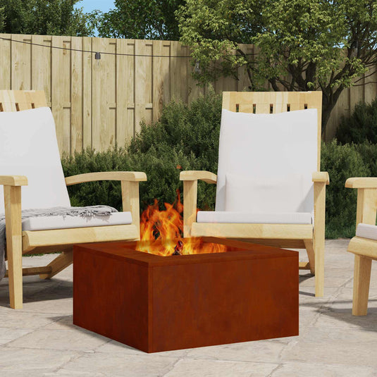 Vidaxl vuurkorf bruin 60 x 60 x 30 cm cortenstaal