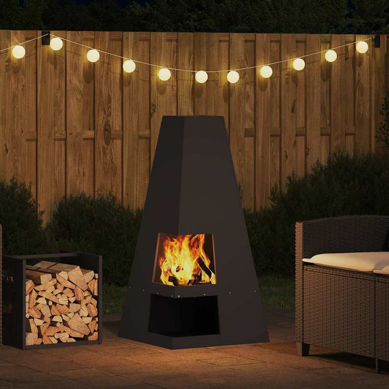 Load image into Gallery viewer, Vidaxl vuurkorf zwart 50 x 50 x 100 cm staal
