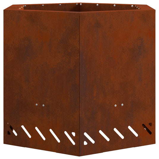 Vidaxl rookloze vuurschaal bruin 58 x 58 x 51 cm cortenstaal