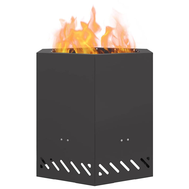 Load image into Gallery viewer, Vidaxl rookloze vuurschaal zwart 48 x 48 x 51 cm staal
