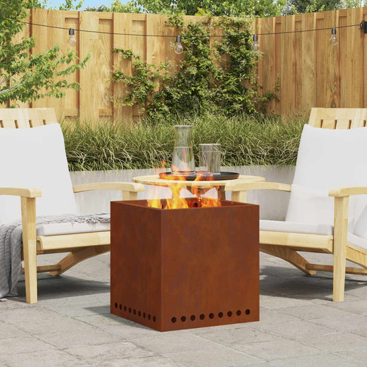 Vidaxl rookloze vuurschaal bruin 48 x 48 x 50 cm cortenstaal