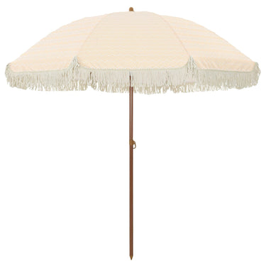 Vidaxl strandparasol geel en wit 205 x 205 x 210 cm polyester en staal