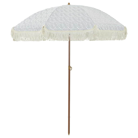 Vidaxl strandparasol grijs en wit 160 x 160 x 196 cm