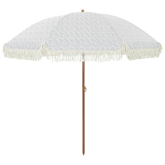 Vidaxl strandparasol grijs en wit 205 x 205 x 210 cm