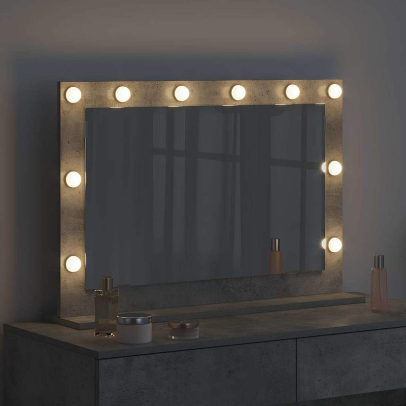 Load image into Gallery viewer, Vidaxl schmink spiegel rechthoekig beton grijs 80 x 55 x 18 cm
