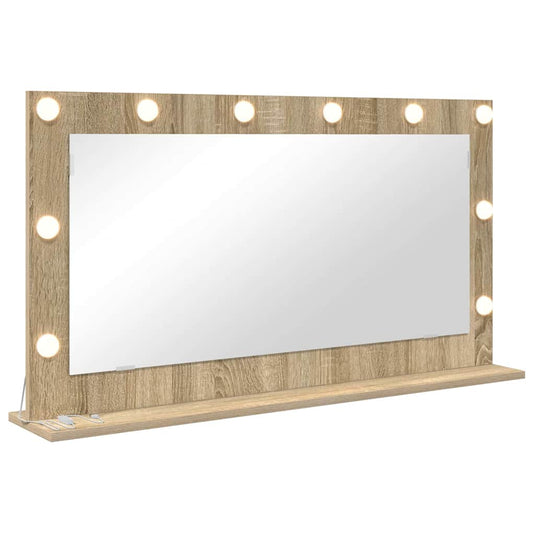Vidaxl schmink spiegel rechthoekig sonoma eiken 100 x 55 x 18 cm