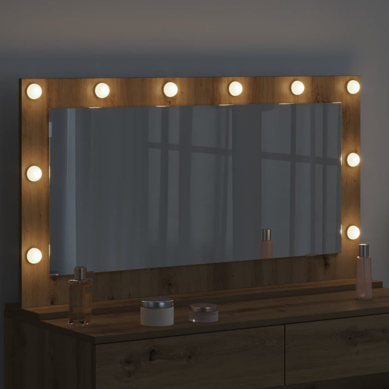 Load image into Gallery viewer, Vidaxl schmink spiegel rechthoekig artisan eiken 100 x 55 x 18 cm
