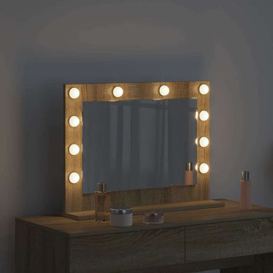 Vidaxl schmink spiegel rechthoekig sonoma eiken 60 x 45 x 18 cm