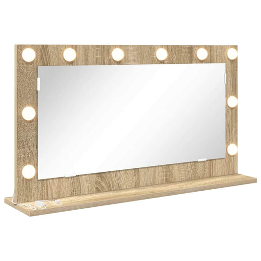 Vidaxl schmink spiegel rechthoekig sonoma eiken 80 x 45 x 18 cm