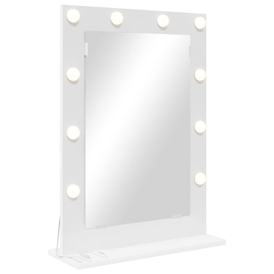 Vidaxl schmink spiegel wit 70 x 50 x 18 cm glas en hout met kunststof