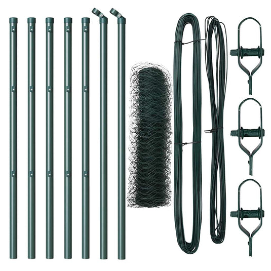 Vidaxl afrasteringspaal groen 10 x 0,4 m (36 mm gaas) staal en pvc