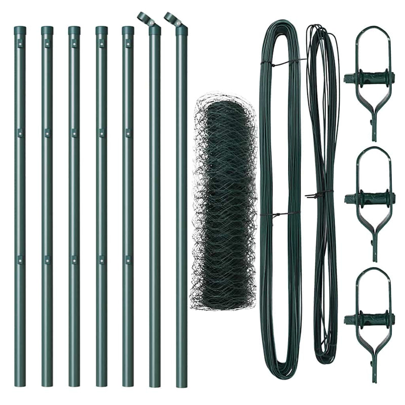 Load image into Gallery viewer, Vidaxl afrasteringspaal groen 10 x 0,4 m (50 mm mesh) staal en pvc
