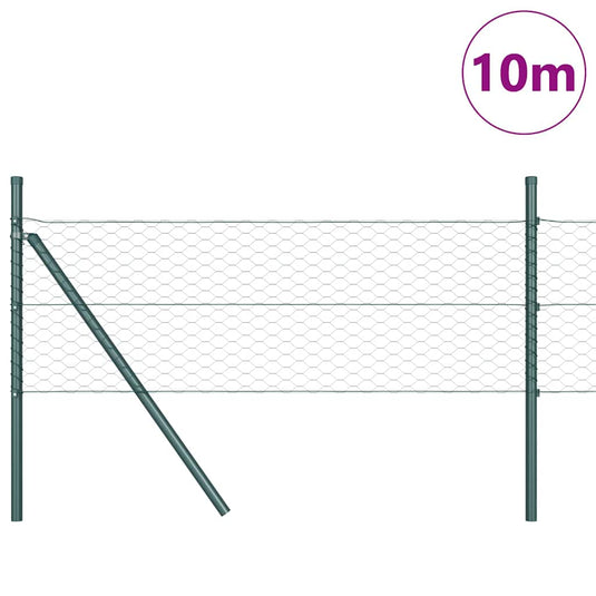 Vidaxl afrasteringspaal groen 10 x 0,5 m (36 mm gaas) staal en pvc