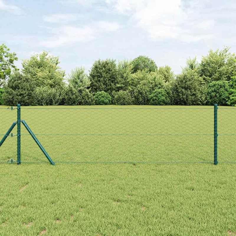 Load image into Gallery viewer, Vidaxl afrasteringspaal groen 10 x 0,6 m (36 mm gaas) staal en pvc
