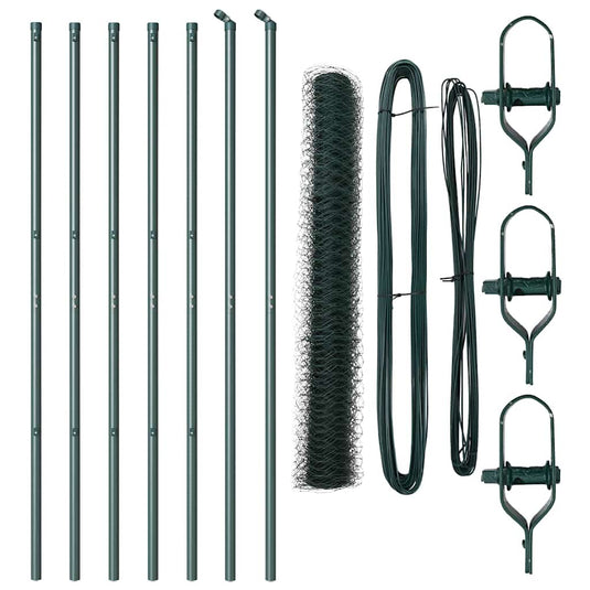 Vidaxl afrasteringspaal groen 10 x 1 m (50 mm gaas) staal en pvc
