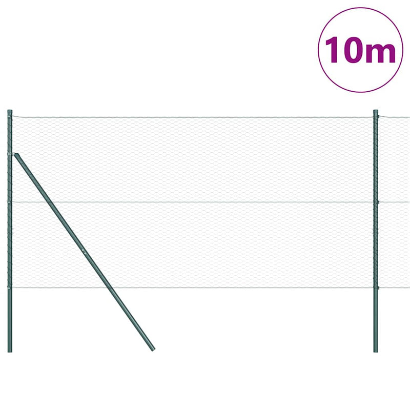 Load image into Gallery viewer, Vidaxl afrasteringspaal groen 10 x 1,2 m (25 mm gaas) staal en pvc
