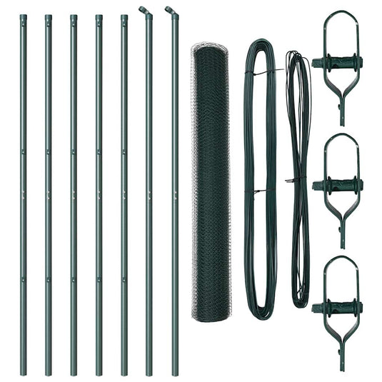 Vidaxl afrasteringspaal groen 10 x 1,4 m (13 mm gaas) staal en pvc