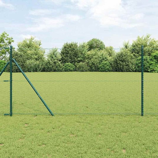 Vidaxl afrasteringspaal groen 10 x 1,4 m (36 mm gaas) staal en pvc