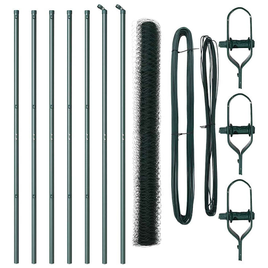 Vidaxl afrasteringspaal groen 10 x 1,5 m (36 mm gaas) staal en pvc