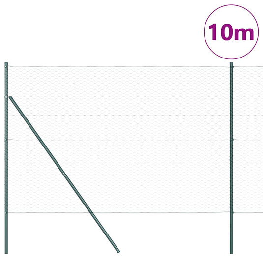 Vidaxl afrasteringspaal groen 10 x 1,6 m (36 mm gaas) staal en pvc