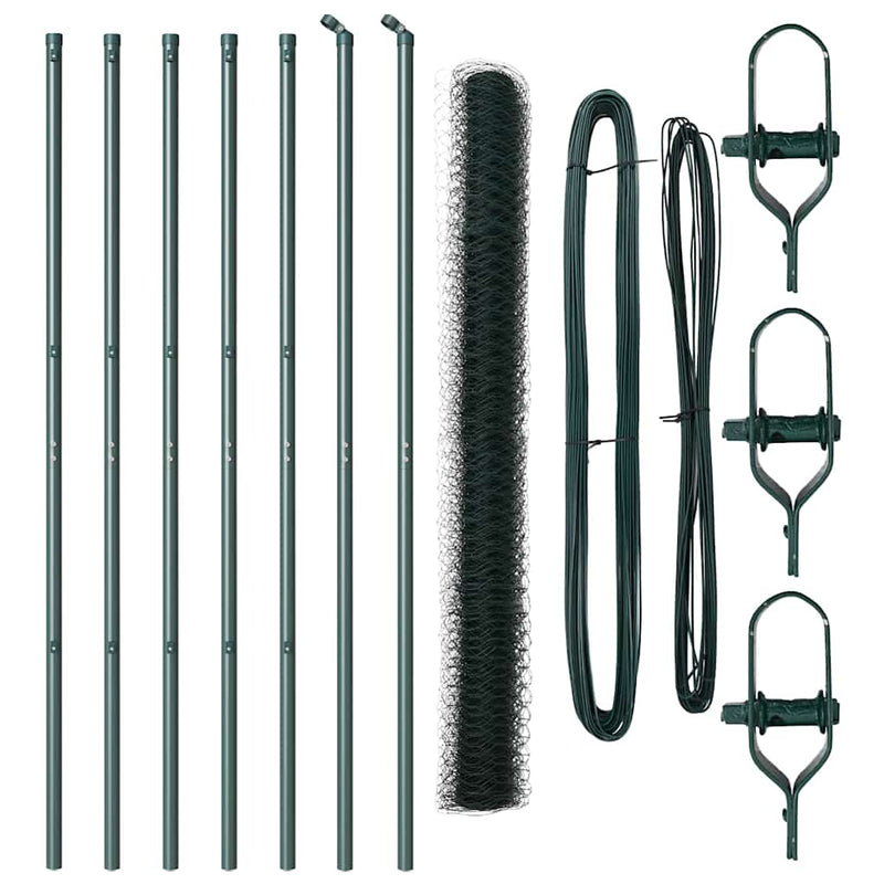 Load image into Gallery viewer, Vidaxl afrasteringspaal groen 10 x 1,6 m (50 mm gaas) staal en pvc
