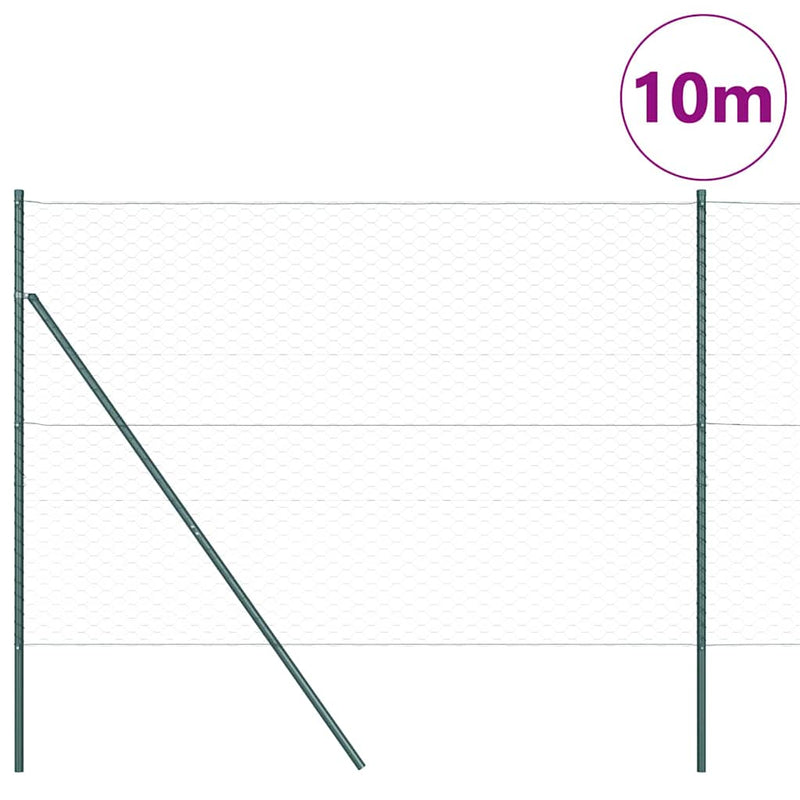 Load image into Gallery viewer, Vidaxl afrasteringspaal groen 10 x 1,6 m (50 mm gaas) staal en pvc
