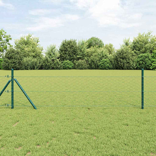 Vidaxl afrasteringspaal groen 25 x 0,4 m (50 mm gaas) staal en pvc