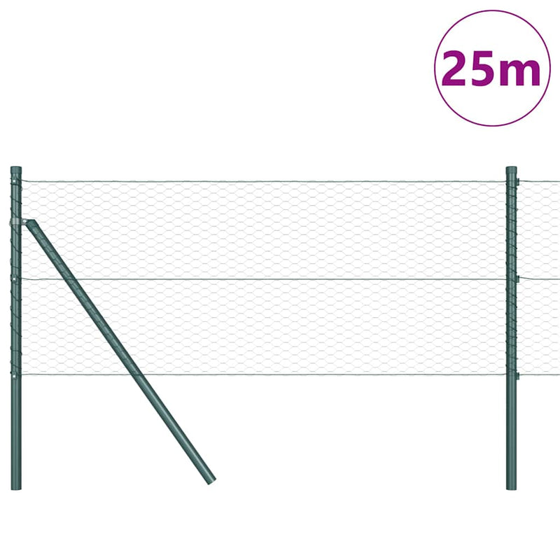 Load image into Gallery viewer, Vidaxl afrasteringspaal groen 25 x 0,6 m (25 mm gaas) staal en pvc
