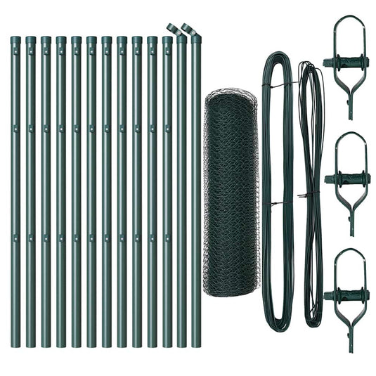 Vidaxl afrasteringspaal groen 25 x 0,8 m (25 mm gaas) staal en pvc