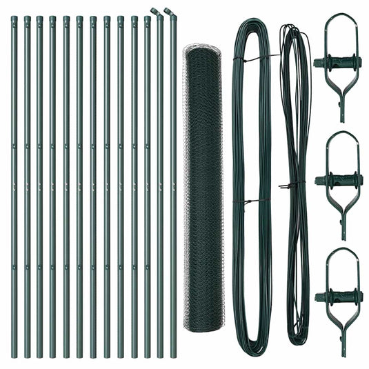 Vidaxl afrasteringspaal groen 25 x 1 m (13 mm gaas) staal