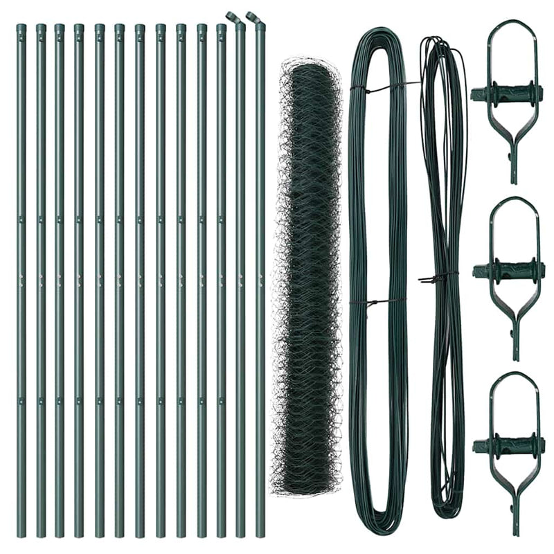 Load image into Gallery viewer, Vidaxl afrasteringspaal groen 25 x 1 m (36 mm gaas) staal
